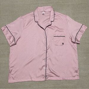 Victoria's Secret Pink Button Down Leopard Print Pajama Top